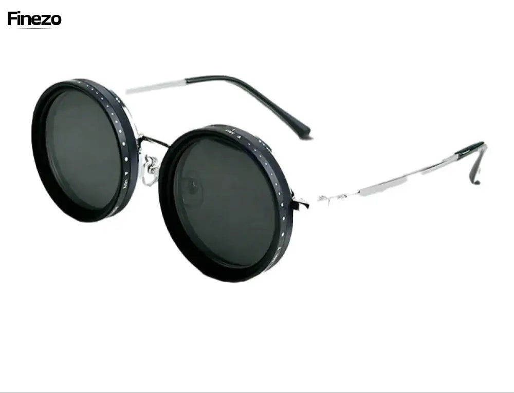 SolarEdge™ | Handgefertigte Sonnenbrille mit einstellbarem Lichtschutz und UV-Schutz Edge - Silber [49mm]