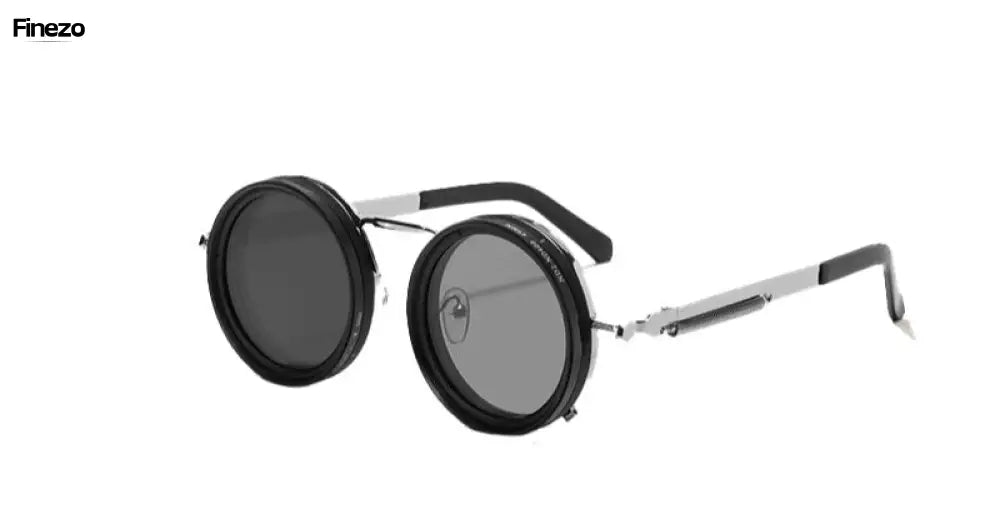 SolarEdge™ | Handgefertigte Sonnenbrille mit einstellbarem Lichtschutz und UV-Schutz LUX - Silber [49mm]