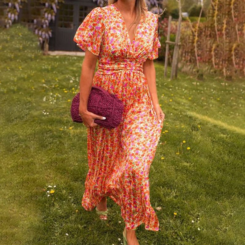 Elsie™ | V - Ausschnitt Midikleid | Erwachen stiller Eleganz | 50% RABATT - Finezo.de