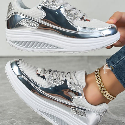 Skylar™ | Damen Trendy Lässige Funkelnde Stil Flache Sportschuhe | 50% RABATT - Finezo.de