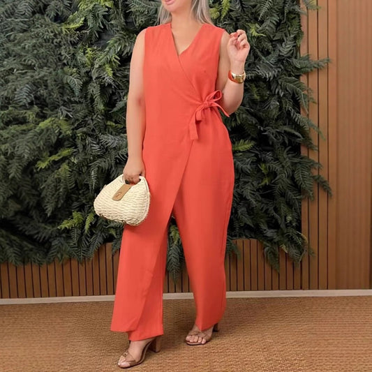 Mira™ | Legerer Jumpsuit mit V-Ausschnitt und Gürtel - 50% RABATT