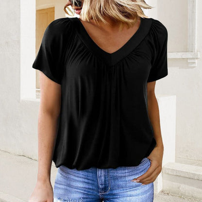Cindy™ | Damen Casual Falten - T-Shirt | 50% RABATT - Finezo.de