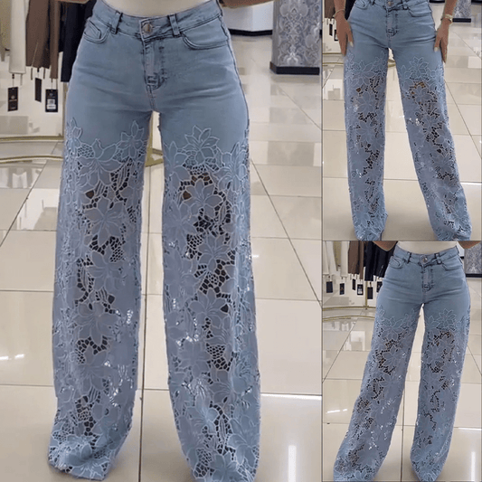 Isalé™ | Modische Jeans im Spitzenpatchwork | 50% RABATT - Finezo.de