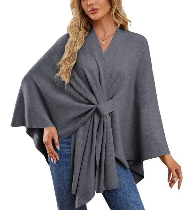 Elegante Schal - Wraps Weicher Offener Poncho - Pullover - Finezo.de