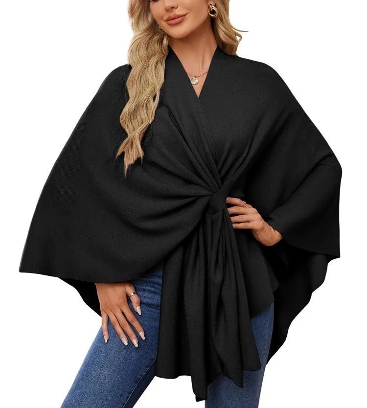 Elegante Schal - Wraps Weicher Offener Poncho - Pullover - Finezo.de