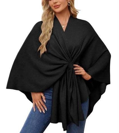 Elegante Schal - Wraps Weicher Offener Poncho - Pullover - Finezo.de