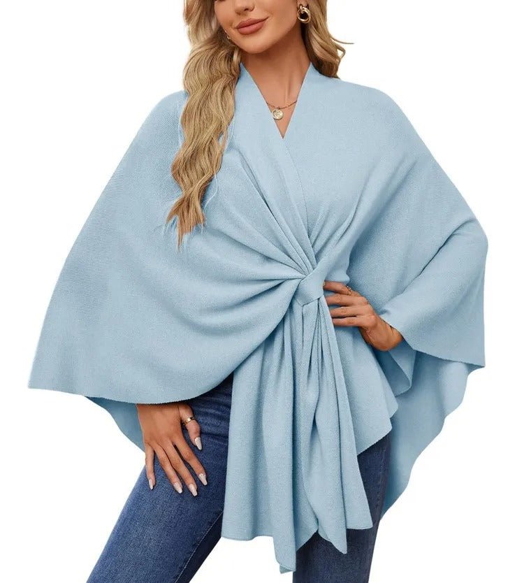 Elegante Schal - Wraps Weicher Offener Poncho - Pullover - Finezo.de