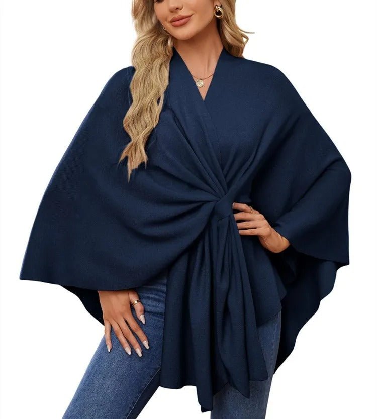 Elegante Schal - Wraps Weicher Offener Poncho - Pullover - Finezo.de