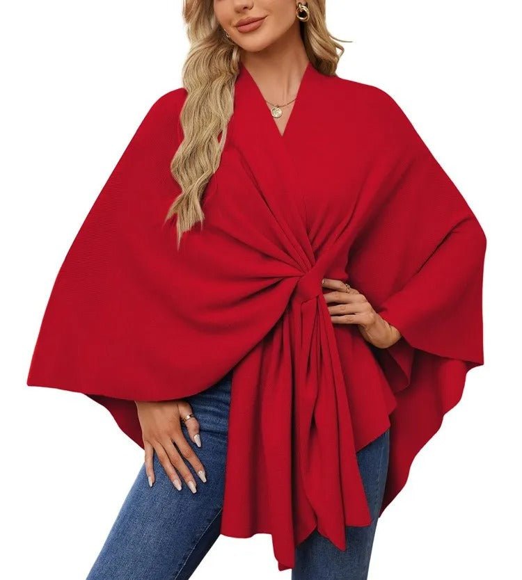 Elegante Schal - Wraps Weicher Offener Poncho - Pullover - Finezo.de